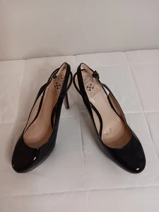 Vince Camuto Black Leather Stiletto Heels Sz 8 - Picture 1 of 7
