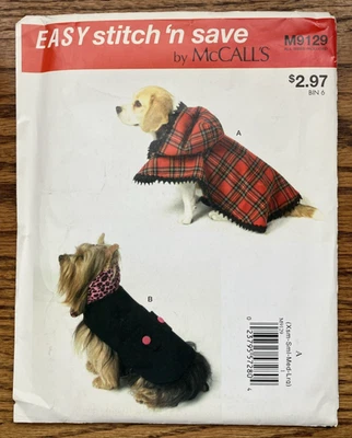 Stitch N Save Pattern M9129 Dog Coats Sz XS-L - Image 1 of 3