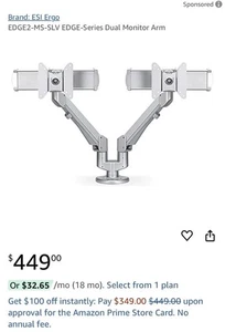 Fellowes EDGE2 Dual Monitor Arms. Brand New Never Opened. The Best Of The Best.  - Picture 1 of 6