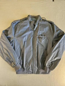 Chaqueta de corredor Members Only vintage para hombre talla mediana gris azul cremallera completa años 80’s - Imagen 1 de 15