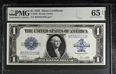 1923 $1 Silver Certificate Fr#238 Woods | White PMG 65 EPQ - Image 1 of 2