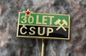 Vintage Czech Uranium Mines CSUP Mining Nuclear Power 30th Anniversary Pin Badge - Picture 1 of 3