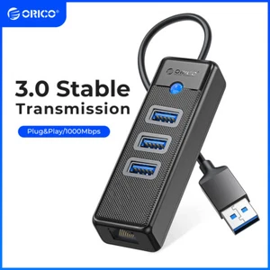 ORICO USB 3.0 Tipo C HUB RJ45 1000M Ethernet Lan Adattatore Scheda 5Gbps OTG Sdoppiatore - Foto 1 di 30