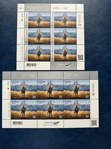 Stamp War in Ukraine 2022 Soldier sends Russian warship 2 full set "W/F"Rare - Picture 1 of 5