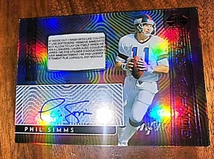 1/1 Phil Simms 2022 Illusions Immortalized Player Used Laundry Tag Auto Giants - Picture 1 of 3