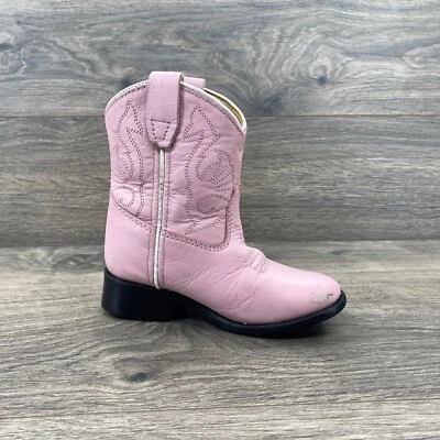 Botas de caubói de couro Masterson para meninas jovens tamanho 6 rosa faroeste - Imagem 1 de 4