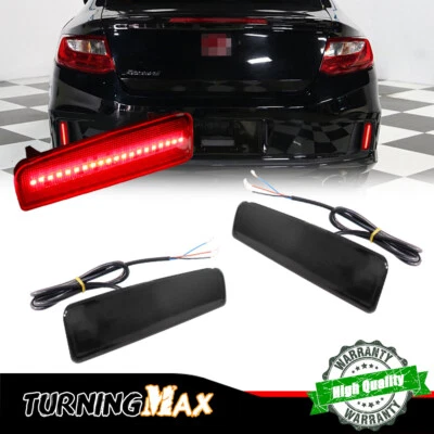 Smoked LED Rear Bumper Reflector Tail Brake Light For 2013-15 Honda Accord Coupe - Imagen 1 de 4