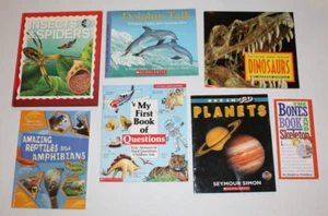 7 Science Kid Books Planets Animals Bones Dinosaurs Insects Scholastic - Imagen 1 de 23