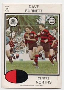 1975 Nrl Rugby League Scanlens (119) Dave BURNETT Norths - Picture 1 of 2
