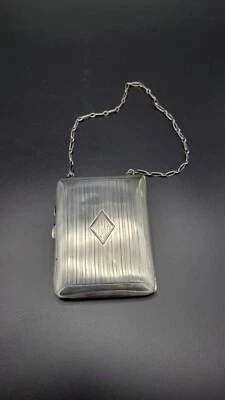 Antique Sterling Silver Coin Wallet Case with Chain, 114 grams - Image 1 of 4