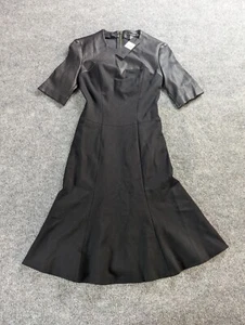 Mackage Dress Womens 4 Bodycon Black Leather Rayon Short Sleeve Delucia NWT - Picture 1 of 10