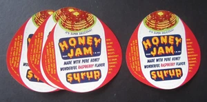 Lote de 4 etiquetas antiguas vintage 1954 - jarabe de mermelada de miel - menlo park ca. - Imagen 1 de 1