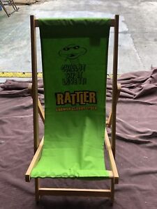 Branded Rattler Deckchair. Hardwood Frame With Canvas Sling.