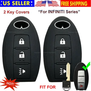 2pcs Silicone 3B Case Rubber Cover Protector Fob Holder for Infiniti Smart Key - Picture 1 of 5