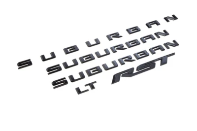 2021-2025 Chevrolet Suburban Emblems Full Kit in Black GM OEM NEW 86533388 - Image 1 of 2
