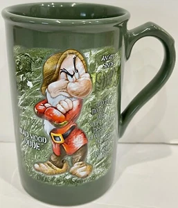 DISNEY THEME PARKS SNOW WHITE GRUMPY 'BAD MOOD DUDE' GREEN 3D 16 OZ MUG  - Picture 1 of 4