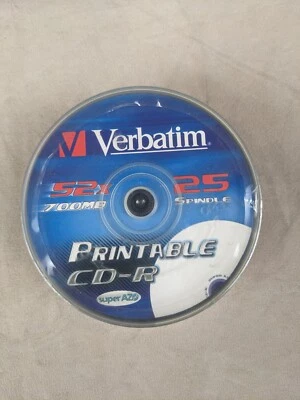 Verbatim CD-R 52X Speed 700MB 25 Ct Spindle New Sealed - Image 1 of 4