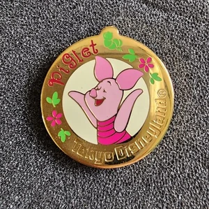 Japan Tokyo Disneyland TDL TDR - Piglet Gold Circle Flower Pooh Friend Pin 2307 - Picture 1 of 4