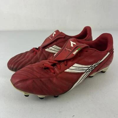 Botines de fútbol DIADORA LX LT de cuero rojo talla 11,5 raros Foto 1 de 4