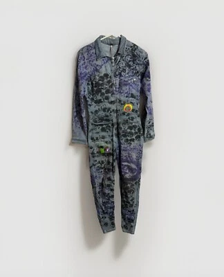 Macacão jeans FREE PEOPLE Lennox DESIGN PERSONALIZADO azul claro macacão caveiras P - Imagem 1 de 4