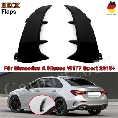 2x Heckstoßstange Flaps Spoiler Lippe Canard für Mercedes W177 A200 Schwarz DHL - Bild 1 von 4