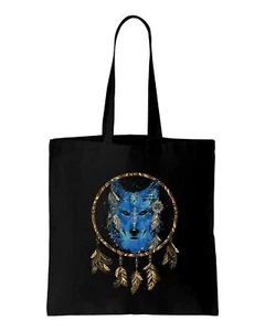 Lobo Atrapasueños Azul Dorado Boho Hipster Camiseta - Tribal Hippy Bohemio - Imagen 1 de 13