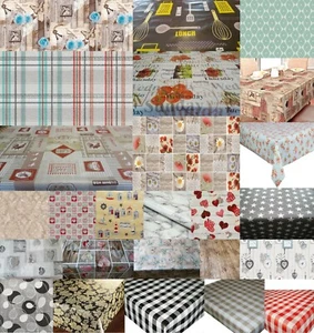 TRADITIONAL VINTAGE LUXURY PVC PLASTIC VINYL TABLE CLOTH PLAIN PRINT PARTY EVENT - Picture 1 of 27