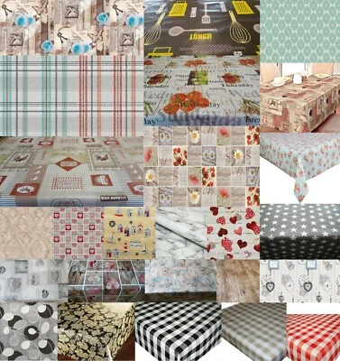 TRADITIONAL VINTAGE LUXURY PVC PLASTIC VINYL TABLE CLOTH PLAIN PRINT PARTY EVENT - Image 1 of 3