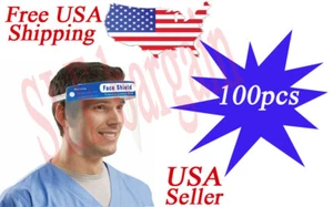 Gesichtsschutz 100 Stück, Klar Schutz Arbeit Industrie Dental Anti-Beschlag Versand aus USA - Bild 1 von 3