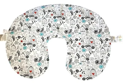 Linda funda de almohada azul con funda de amapola flor pájaro mariposa negra blanca roja Foto 1 de 4