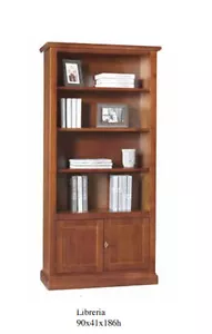 SCAFFALE LIBRERIA ARCHIVIO ARTE POVERA 3 RIPIANI NOCE SCURO CLASSICO - Foto 1 di 3