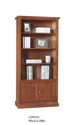 SCAFFALE LIBRERIA ARCHIVIO ARTE POVERA 3 RIPIANI NOCE SCURO CLASSICO - Immagine 1 di 3