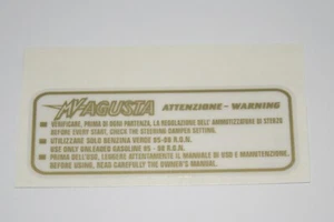 MV Agusta F4 ATTENZIONE – WARNING Fuel Tank Decal Sticker - Picture 1 of 1