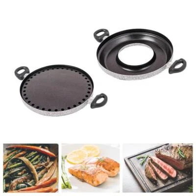 Griglia bistecchiera acqua 32 cm antiaderente piastra padella pentola barbecue