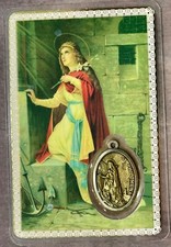 CARTE MÉDAILLE PRIÈRE SAINTE PHILOMÈNE/PRAYER PENDANT MEDAL CARD SAINT PHILOMENA