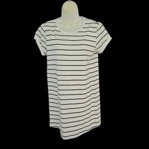 Lulus NWT Short Sleeve T Shirt Dress Womens Size XS White Black Stripes Stretch - Picture 1 of 9