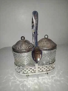 International Silver Co. Vintage Silver Plate Condiment Set Caddy Spoons - Picture 1 of 1