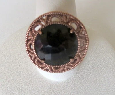 Anillo de bronce envejecido con piedra semipreciosa para mujer Foto 1 de 4