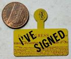 1960s Era Human Civil Rights Declaration of Independence Petition lapel tab pin-