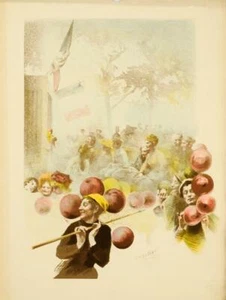 ORIGINAL VINTAGE FRANZÖSISCHES POSTER POLICHINELLE VON DILLON ESTAMPE MODERNE 1897 - Bild 1 von 1