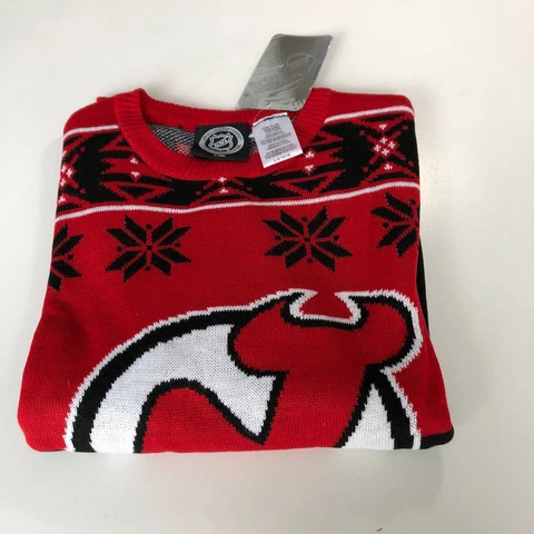 New Jersey Devils Ugly Christmas Sweater New With Tags Youth Size 14/16 Large Cover