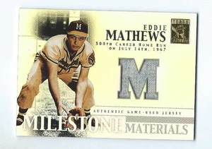 Tarjeta Jersey de Eddie Mathews Braves 2002 Topps Tribute Milestone Materials - Imagen 1 de 1