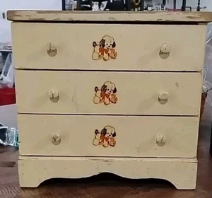 Vtg 1940's Wooden Doll Closet Dresser Wardrobe - Picture 1 of 13