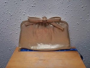 Vintage 50s 60s Metallic Gold Lamé AFTER FIVE Cocktail Hand Bag Clutch Purse - Picture 1 of 20
