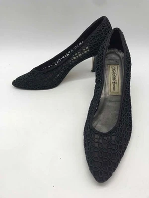 Tacones de salón Saks Fifth Ave de segunda mano negros talla 8,5 vintage Foto 1 de 4