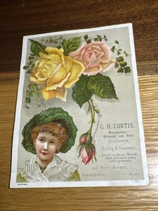 G. H. Curtis Trade Card-Clothier-Springfield, MA.  U392 - Picture 1 of 2