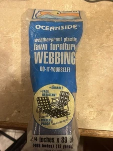 Oceanside Reweb Webbing 39' Blue white stripes for Vintage aluminum chair - Picture 1 of 4