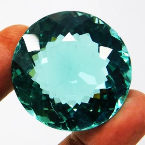 Zertifizierter 150,10 ct natürlicher ozeanblauer Aquamarin Rundschliff loser Edelstein - Bild 1 von 9