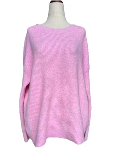 J Crew Extra Soft Acrylic Ribbed Knit Crewneck Sweater Sz M Cozy Oversized Fit - Picture 1 of 7