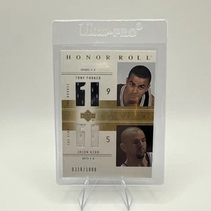 TONY PARKER JASON KIDD 2002-03 UD Honor Roll Rookie Dual Patch /1000 #125 - Picture 1 of 2